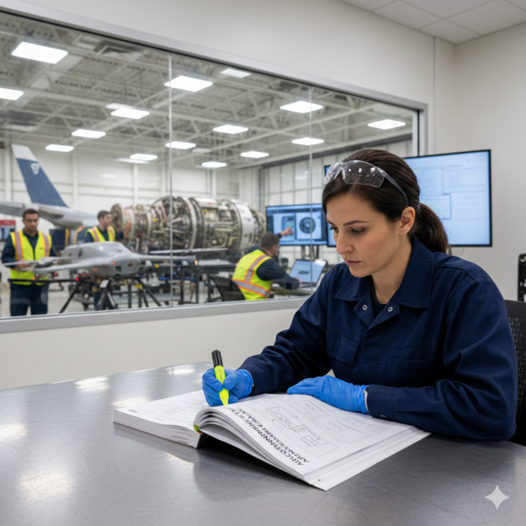 Technical publication in aerospace industry training session